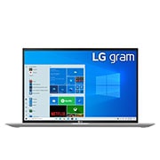 Front view of LG gram 16” 輕贏隨型 極致輕薄筆電 – 石英銀 (i5) 16Z90P-G