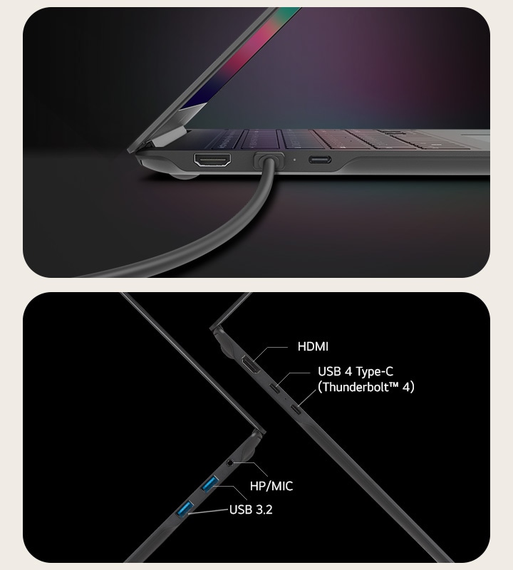 LG gram Pro 提供最佳效能與應用的連接埠