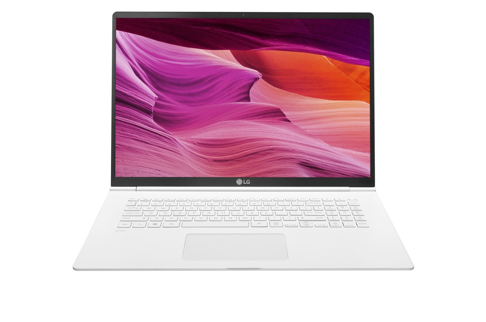 LG gram 17” 極致輕薄筆電  白  17Z990-V 正視圖