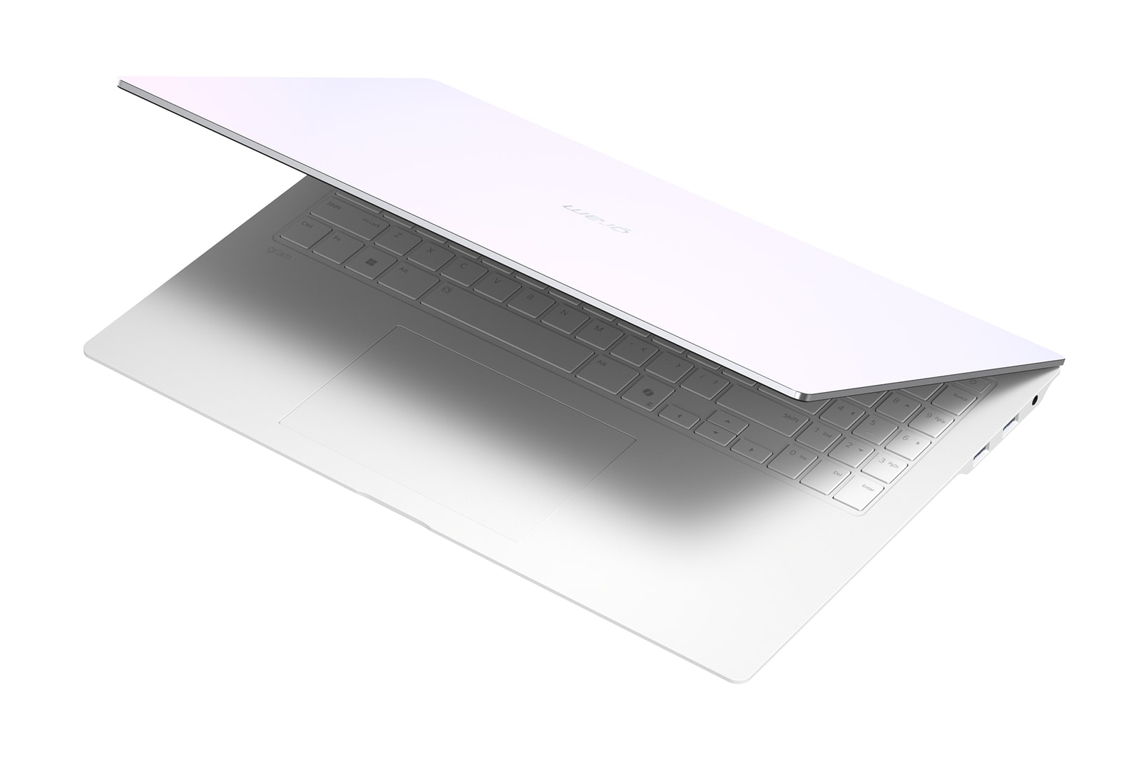 LG gram Pro 筆電以斜角狀態呈現於深色背景中，突顯其專為 16 吋打造的 1,199 g 輕巧機身設計。畫面展示 MIL-STD-810H 徽章，代表裝置已通過七項軍規耐用性測試。