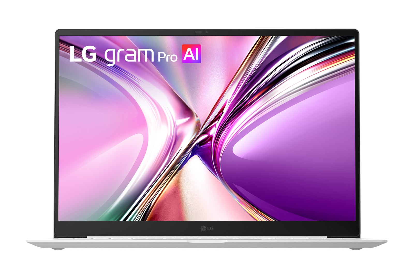 Front view of gram Pro 16" Windows 11 Home OLED 極致輕薄雙 AI 筆電 - 極光白 (Intel<sup>®</sup> Core™ Ultra X7) 16Z90U-K
