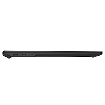 圖片突顯筆電側面連接埠，包括 HDMI、USB 3.2、USB 4 Type-C (Thunderbolt™ 4) 以及 HP/MIC 組合插孔，可輕鬆實現充電、資料傳輸與外接螢幕，無需擴充座即可即插即用。