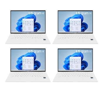 Front view of gram 14'' Windows 11 Home 999g 極致輕薄筆電 - 冰雪白 (Intel® Core™ i5 Evo) - 4件特惠組 14Z90RU-G.14Z914Z14001
