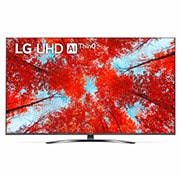A front view of the LG UHD TV with infill image and product logo on