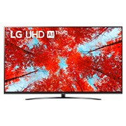 A front view of the LG UHD TV with infill image and product logo on