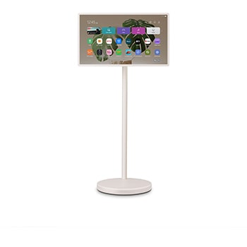 支架上的 LG StanbyME 2 前視圖。