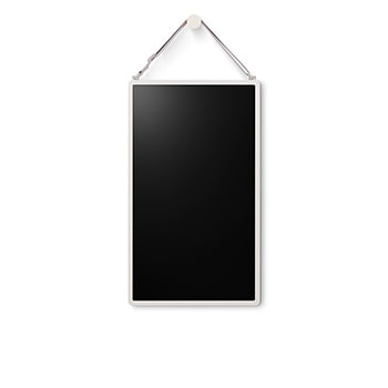 LG StanbyME 2 使用壁掛帶懸掛在牆上。