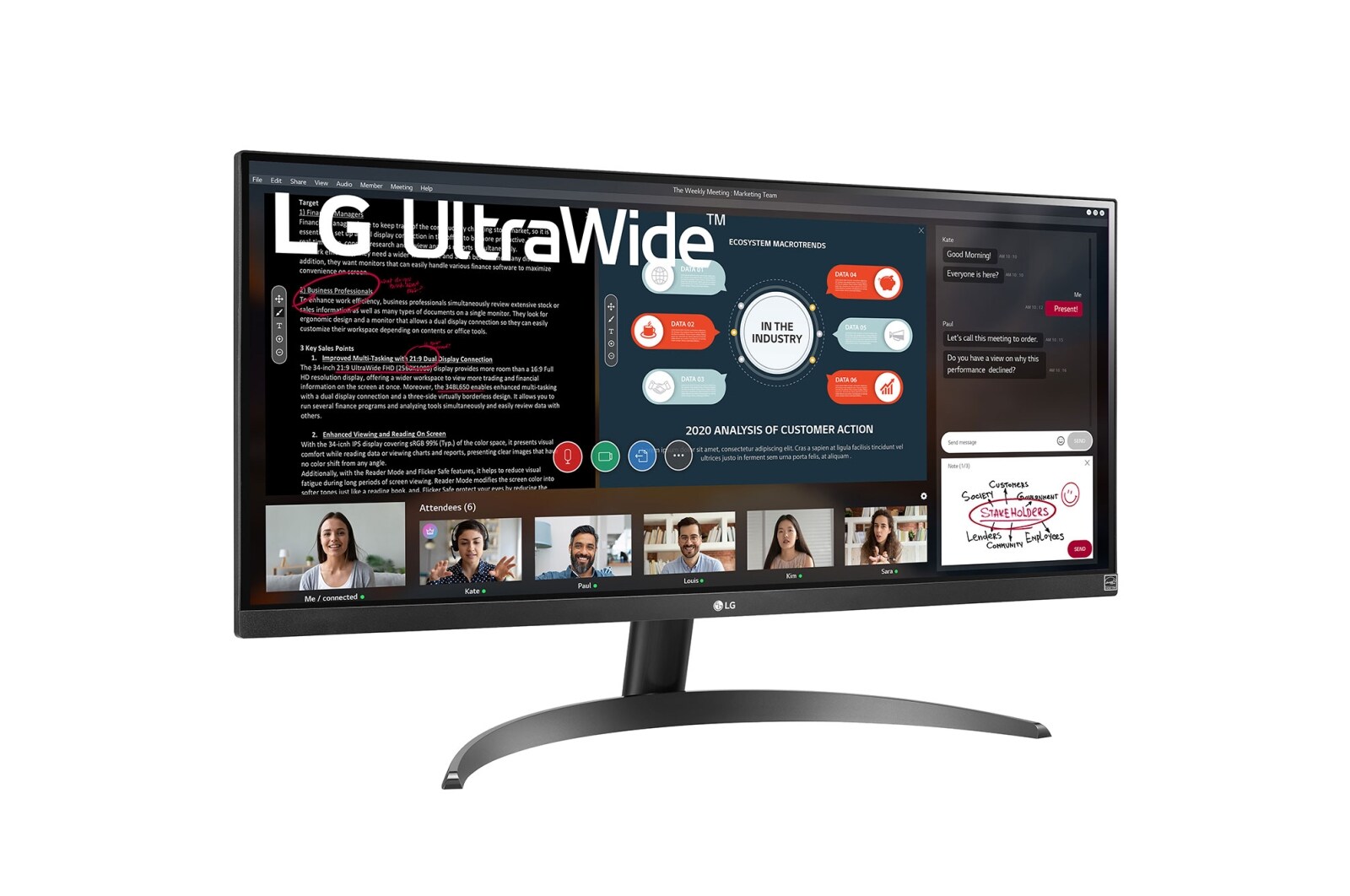 LG 29 " UltraWide™ 21:9 Full HD IPS 多工作業螢幕, 29WP500-B
