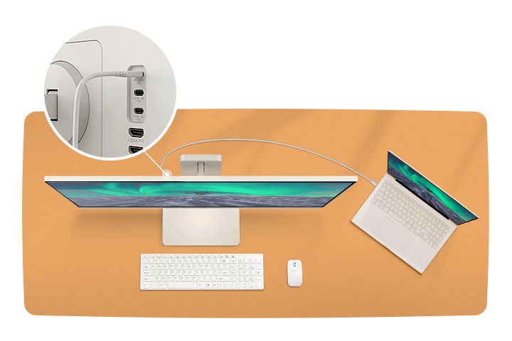 USB Type-C™ 連接埠支援多種裝置。