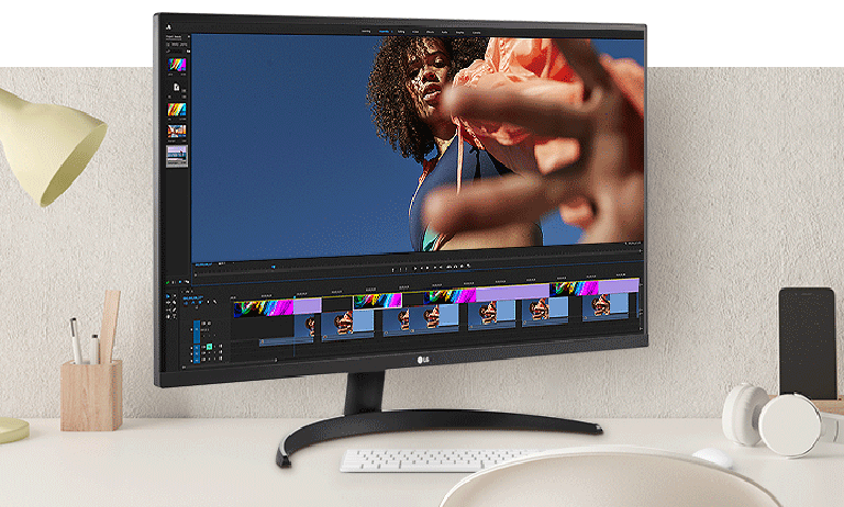 使用 LG UHD 4K HDR 螢幕來體驗令人驚嘆的視覺清晰度和鮮豔色彩。