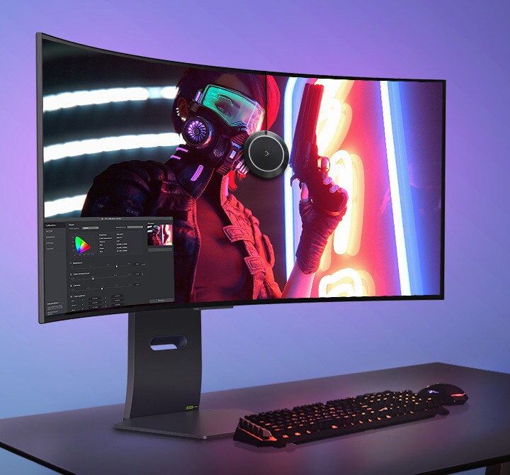 透過 LG Calibration Studio，使用硬體校正最佳化色彩效能，充分利用 LG WQHD OLED 顯示螢幕的寬廣色譜和一致性。