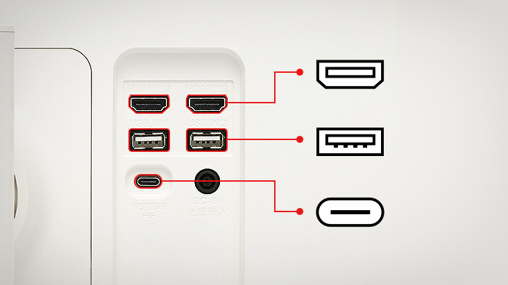 LG Smart Monitor 備有兩個 USB 和兩個 HDMI 連接埠。	