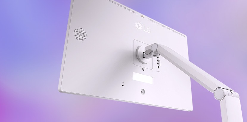 圖片展示了 LG Smart Monitor Swing 的背面設計。