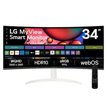 34" Smart Monitor 2K 21:9 曲面智慧螢幕 (搭載webOS/隨附智慧滑鼠遙控器)