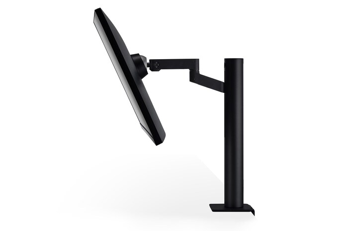 顯示器向下傾斜的側視圖