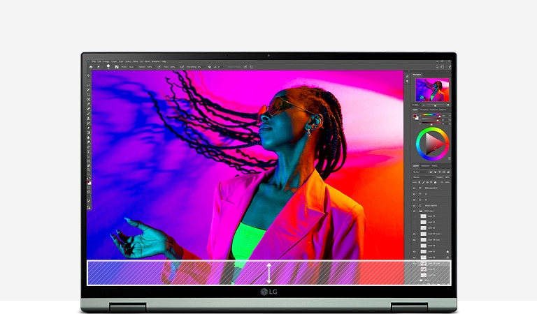 顯示 16:10 長寬比顯示螢幕的底部較寬，顯示使用者可以看到更多內容。