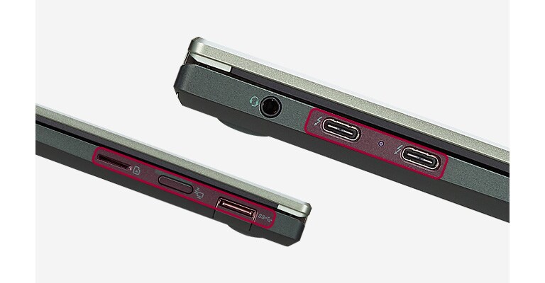 顯示 gram 的側面，以顯示 Thunderbolt™ 4 連接埠。