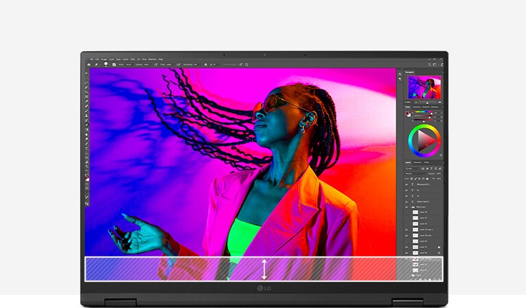 顯示 16:10 長寬比顯示螢幕的底部較寬，顯示使用者可以看到更多內容。