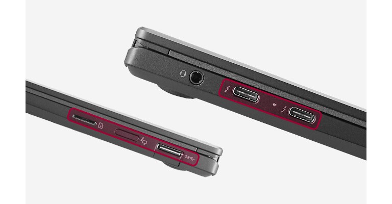 顯示 gram 的側面，以顯示 Thunderbolt™ 4 連接埠。