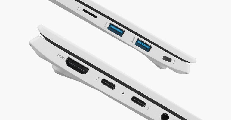 顯示 gram 的側面，以顯示 Thunderbolt™ 4 連接埠。