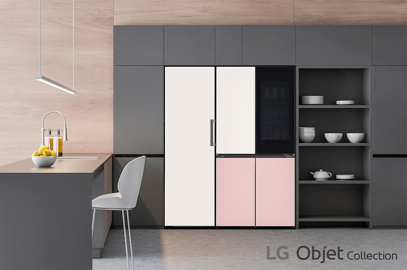 LG 324公升 Objet Collection<sup>®</sup> 智慧變頻單門冰箱｜直立式冷凍櫃｜可更換門片顏色, GC-FL40BE