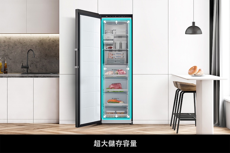LG 324公升 Objet Collection<sup>®</sup> 智慧變頻單門冰箱｜直立式冷凍櫃｜可更換門片顏色, GC-FL40BE