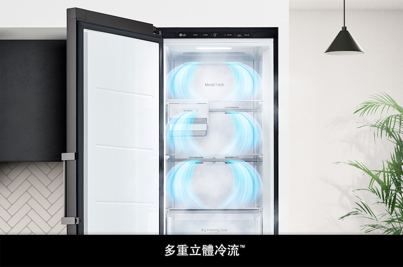 LG 324公升 Objet Collection<sup>®</sup> 智慧變頻單門冰箱｜直立式冷凍櫃｜可更換門片顏色, GC-FL40BE