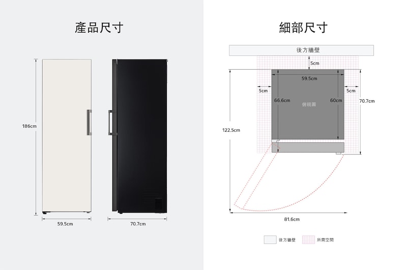LG 324公升 Objet Collection<sup>®</sup> 智慧變頻單門冰箱｜直立式冷凍櫃｜可更換門片顏色, GC-FL40BE