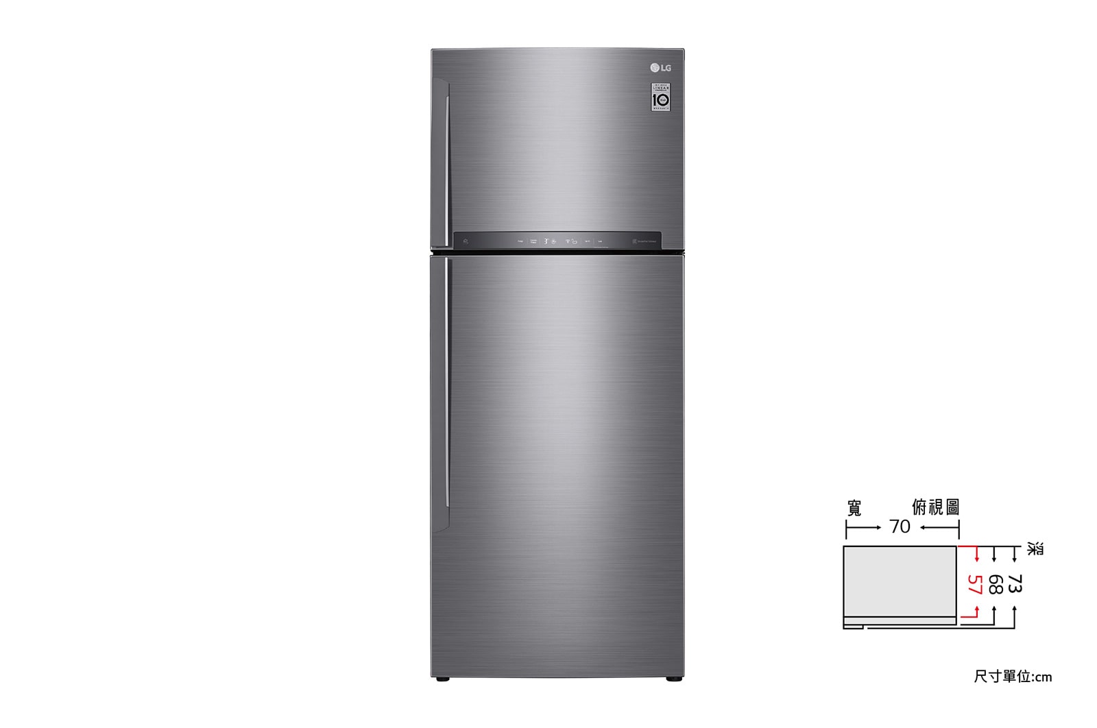 WiFi直驅變頻雙門冰箱 星辰銀 / 438L<br />(冷藏321/冷凍117) GI-HL450SV 正視圖
