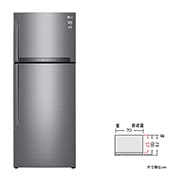 WiFi直驅變頻雙門冰箱 星辰銀 / 438L<br />(冷藏321/冷凍117) GI-HL450SV 正視圖