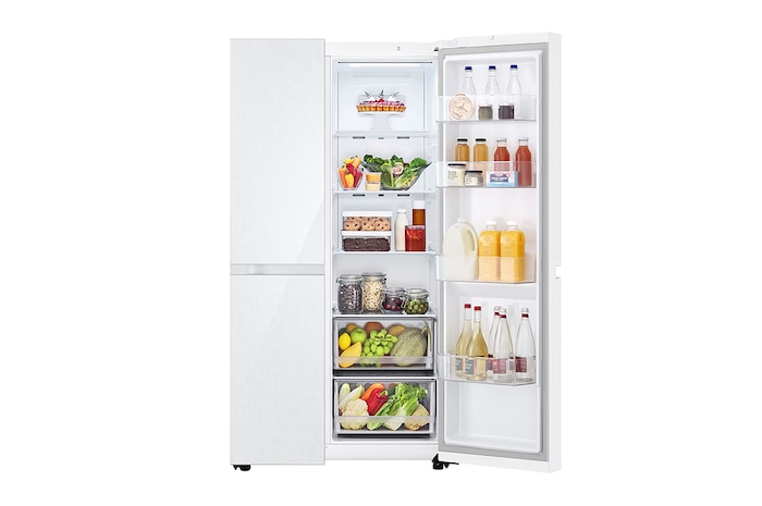 LG 653公升智慧變頻對開冰箱|亞麻白, GL-BL62WM