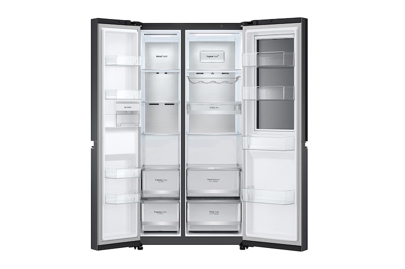 LG 653公升 InstaView™ 敲敲看門中門對開冰箱｜夜墨黑, GL-QL62MB