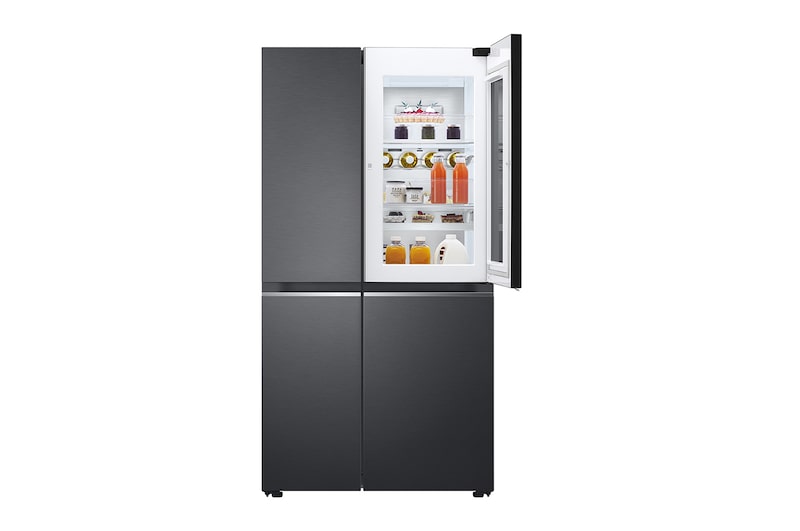 LG 653公升 InstaView™ 敲敲看門中門對開冰箱｜夜墨黑, GL-QL62MB