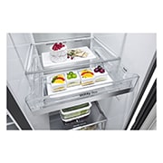 LG 653公升 InstaView™ 敲敲看門中門對開冰箱｜夜墨黑, GL-QL62MB