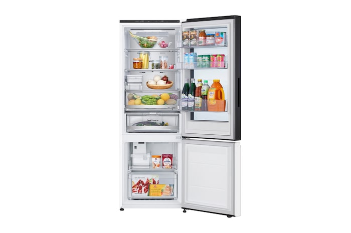 已儲存食物的正面開啟視圖