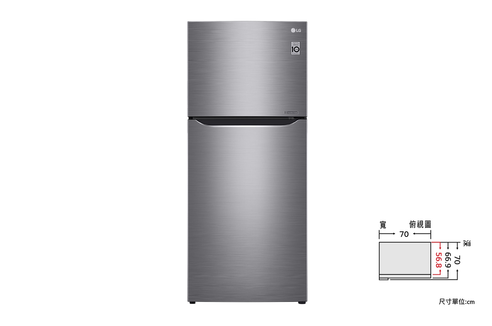 直驅變頻雙門冰箱 星辰銀 / 393L GN-BL418SV 正視圖