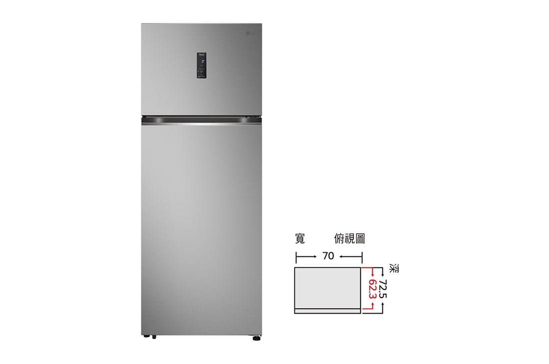 LG 461公升智慧變頻雙門冰箱｜星辰銀, GN-HL460PS