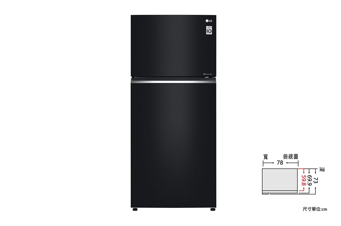 LG 525公升智慧變頻雙門冰箱｜鏡面曜石黑, GN-HL567GBN