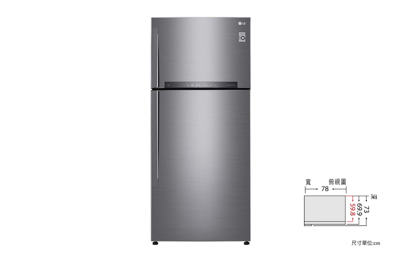 LG 直驅變頻雙門冰箱  星辰銀/525公升<br>(冷藏389/冷凍136), GN-HL567SV