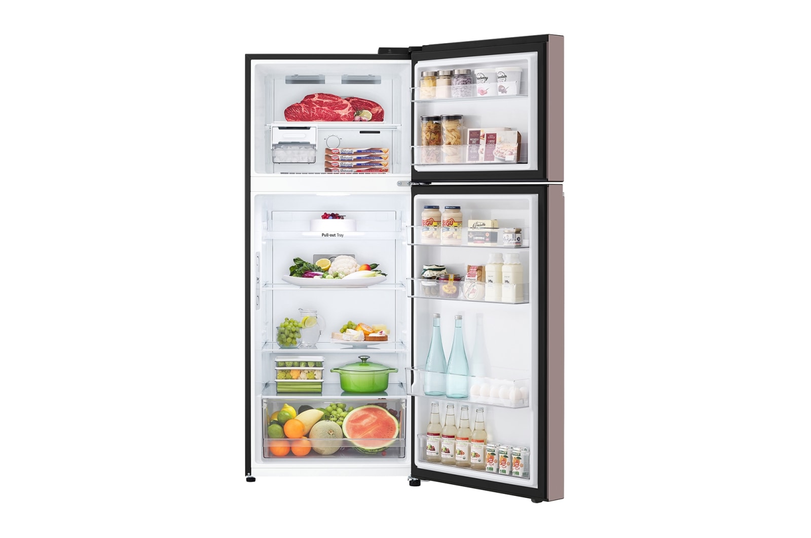 LG 智慧變頻雙門冰箱 紫蘇粉 / 375L<br> (冷藏285/冷凍90), GN-L372PKN