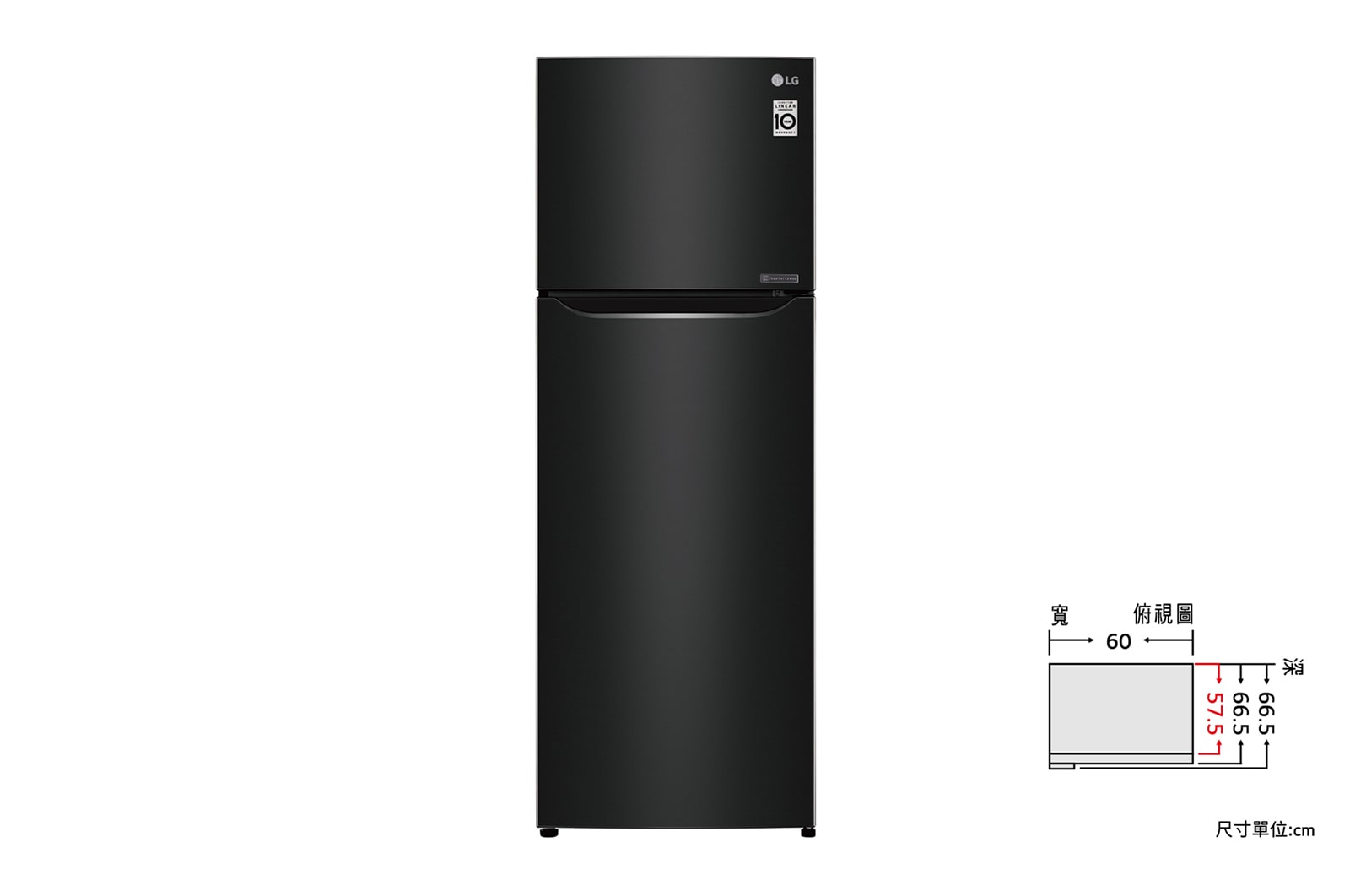 直驅變頻雙門冰箱 星夜黑 / 315L GN-L397BS 正視圖