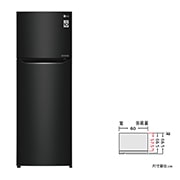 直驅變頻雙門冰箱 星夜黑 / 315L GN-L397BS 正視圖