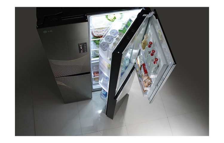 LG 門中門魔術空間對開冰箱 鏡透黑/800公升, GR-D82R