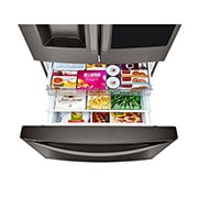 LG 821公升 InstaView™ 敲敲看門中門冰球三門冰箱｜星夜黑, GR-QBFL87BS