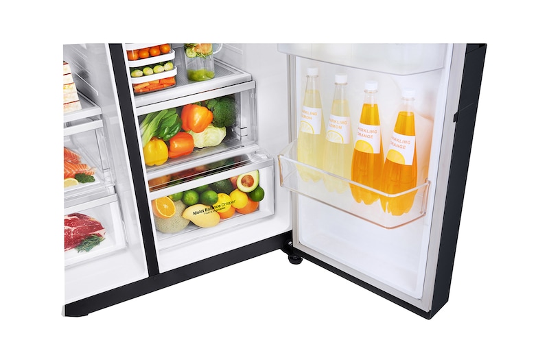 LG InstaView™ 敲敲看門中門冰箱 夜墨黑 / 630公升 (冷藏406/冷凍224), GR-QL66MB