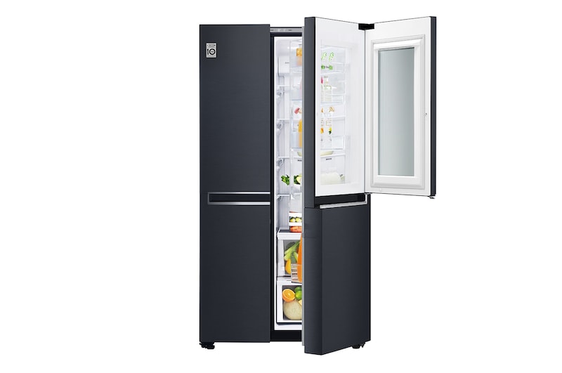 LG InstaView™ 敲敲看門中門冰箱 夜墨黑 / 630公升 (冷藏406/冷凍224), GR-QL66MB