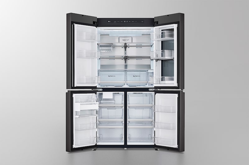 LG 860公升 Objet Collection  InstaView™ 敲敲看冰球四門冰箱｜綠&銀, GR-QLF87GSP
