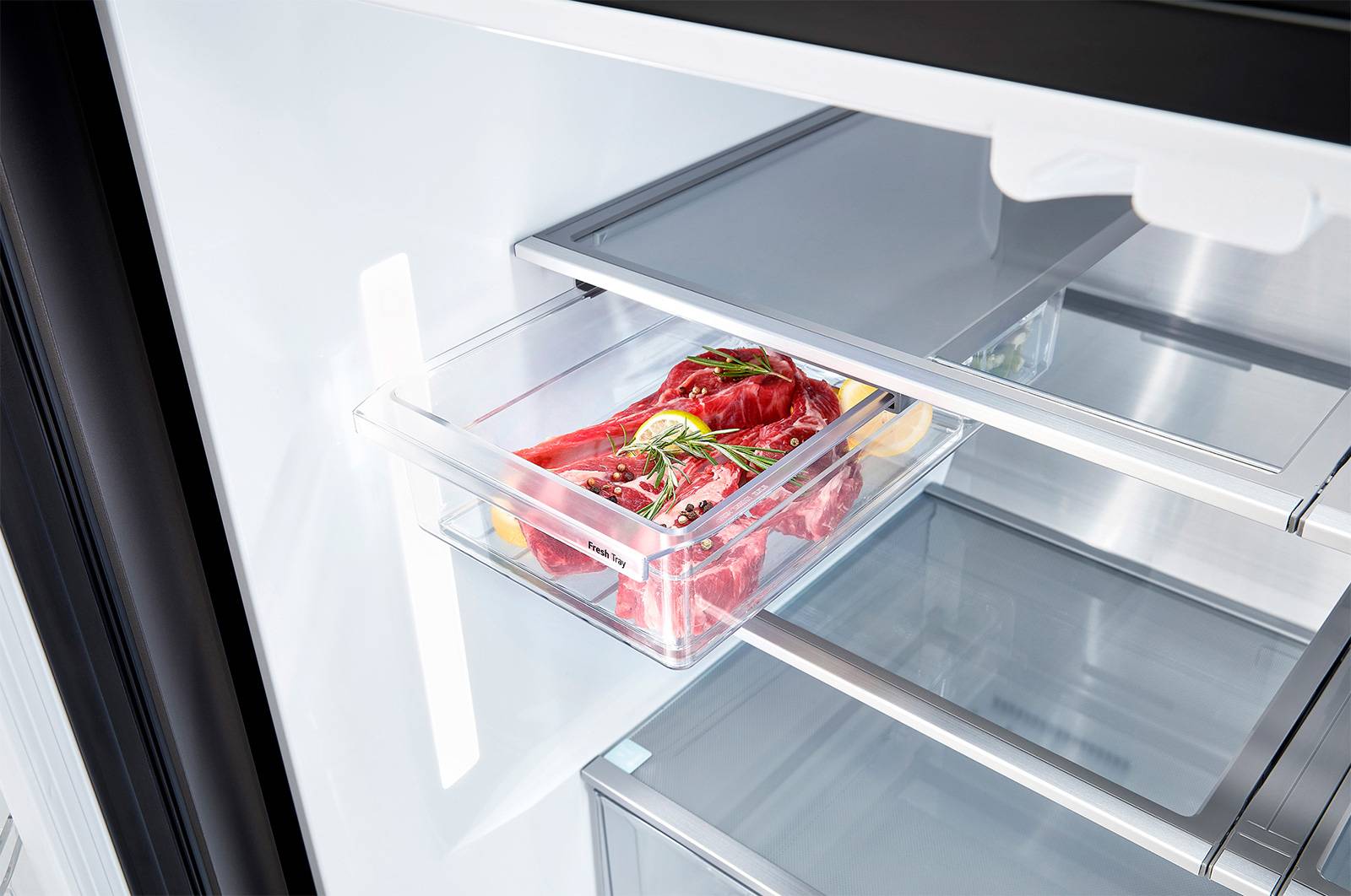 LG 860公升 Objet Collection  InstaView™ 敲敲看冰球四門冰箱｜綠&銀, GR-QLF87GSP
