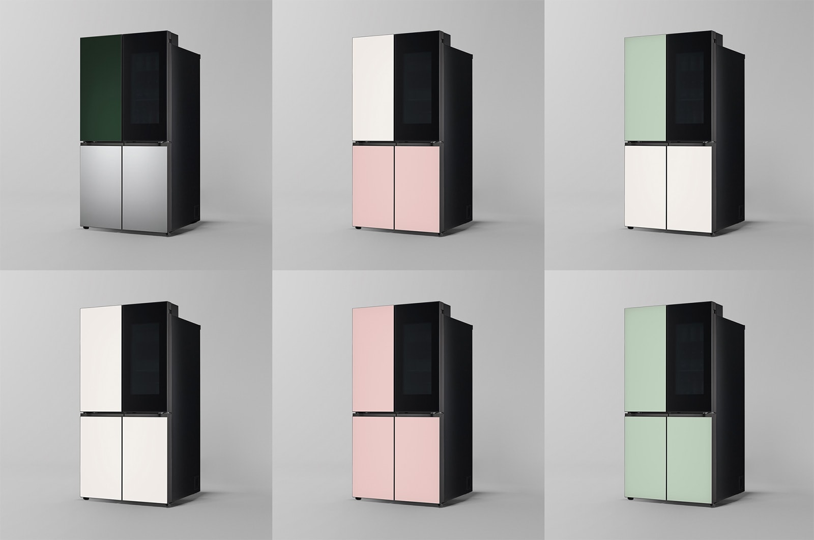 LG 860公升 Objet Collection  InstaView™ 敲敲看冰球四門冰箱｜綠&銀, GR-QLF87GSP