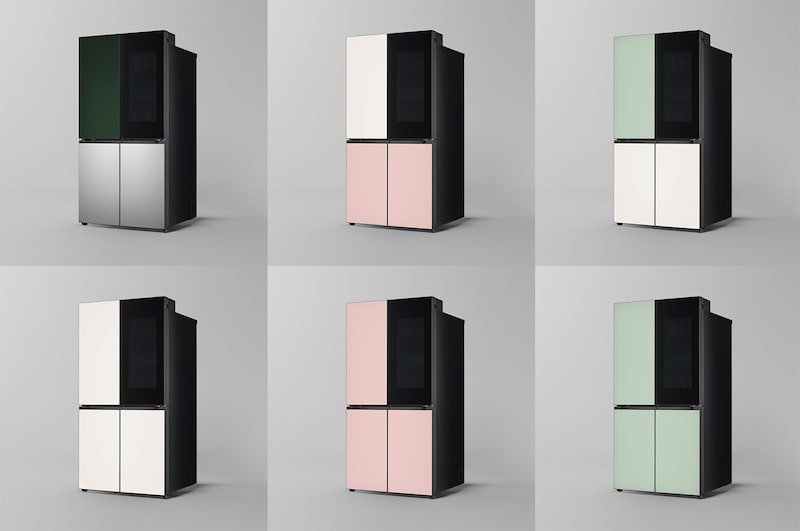 LG 860公升 Objet Collection  InstaView™ 敲敲看冰球四門冰箱｜綠&銀, GR-QLF87GSP
